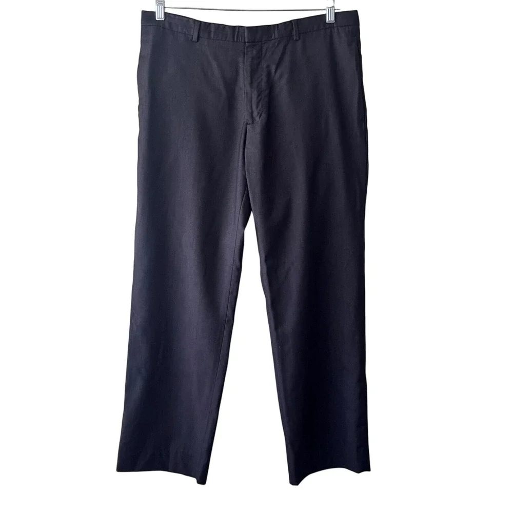 Banana‎ Republic Dress Pants Mens 35 Gray Wool Silk Blend Straight Leg 35x30